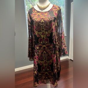 Spense Vibrant Paisley Midi Dress. EUC. Size 8